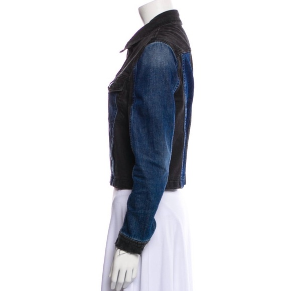 FRAME Colorblock Pattern Denim Jacket - Picture 2 of 3